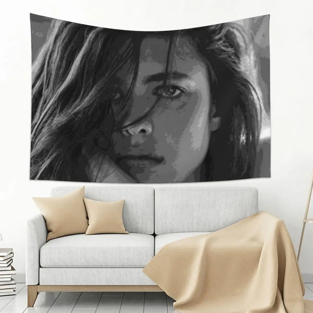 

Margaret Qualley Black & White Pop Art Portrait Painting Tapestry