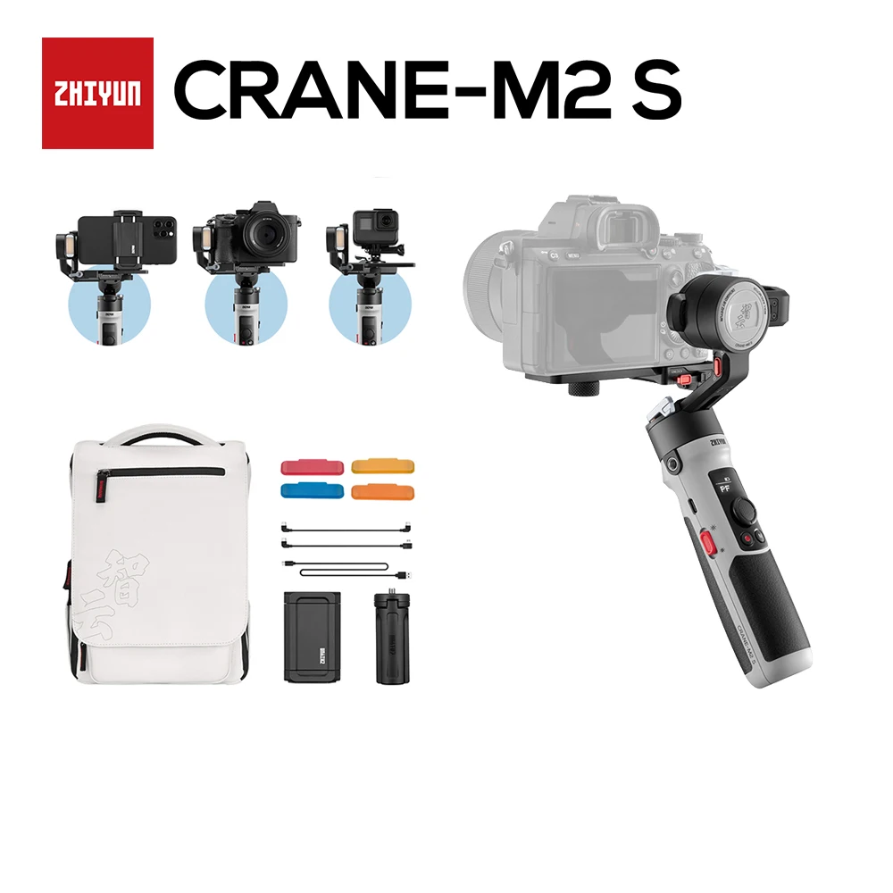 Zhiyun Crane-M2S 3-Axis Cameras Gimbal Handheld For Action Photo Cameras / Mirrorless Cameras / SMARTPHONES