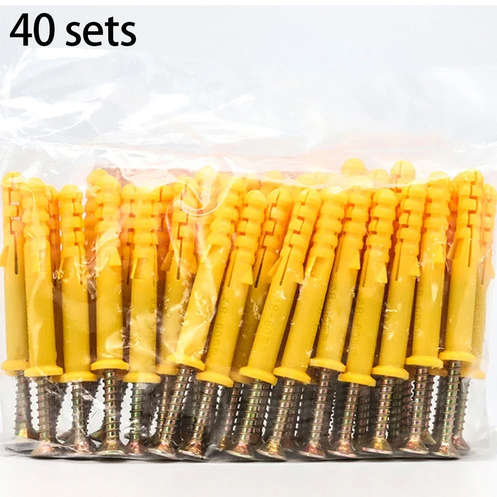 40/50pcs Self-Tapping Screws Kit Stainless Steel Expansion Screws Cross Tips Wall Anchors And Screws For Drywall M6x40 M6×30