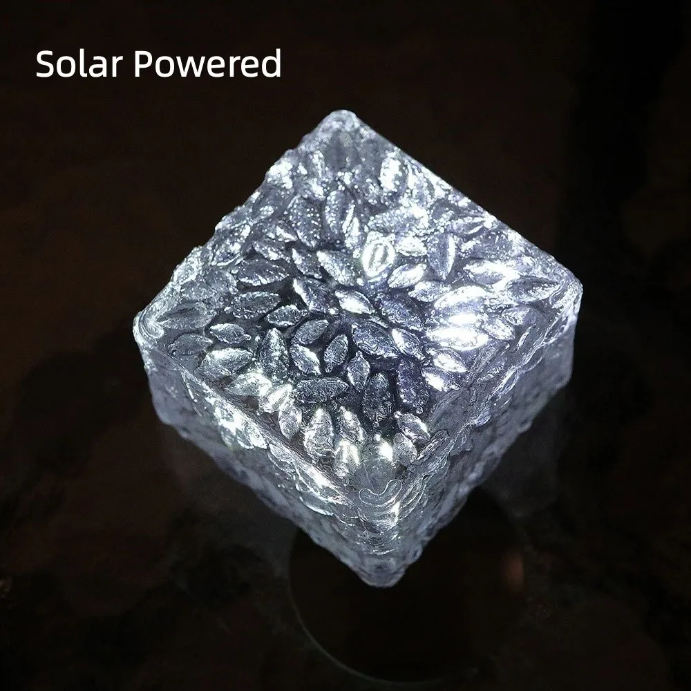 Solar Powered Solar Ice Brick Lights Waterproof Long-last Lighting Solar Standing Lights Rainproof Automatic