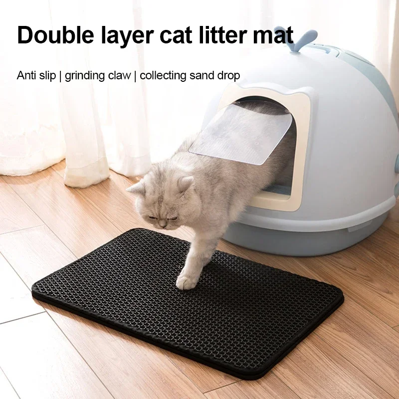 Cat Litter Mat EVA Double Layer Cat Litter Mat Cat Litter Basin Sand Falling Mat Eva Cat Litter Mat Cat Nest Mat Pet Mat