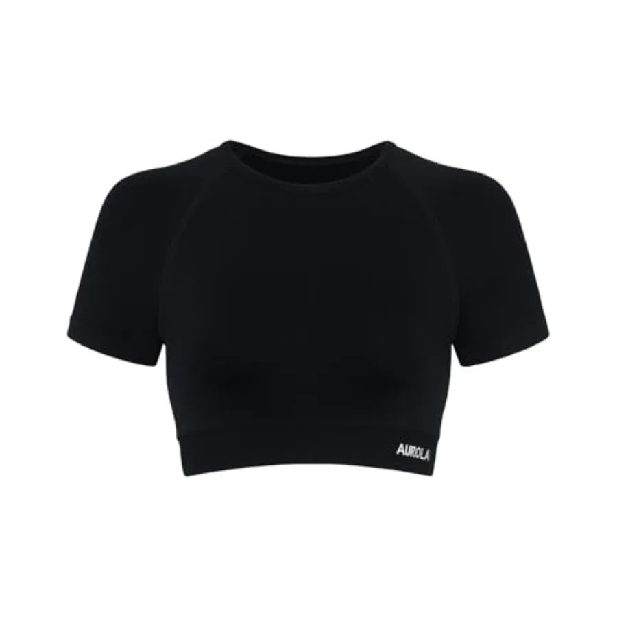 

AUROLA Influence Crop Top Workout Shirts for Women, Ultra-Soft Seamless Gym T Shirts Short Sleeve Running Workout Tops