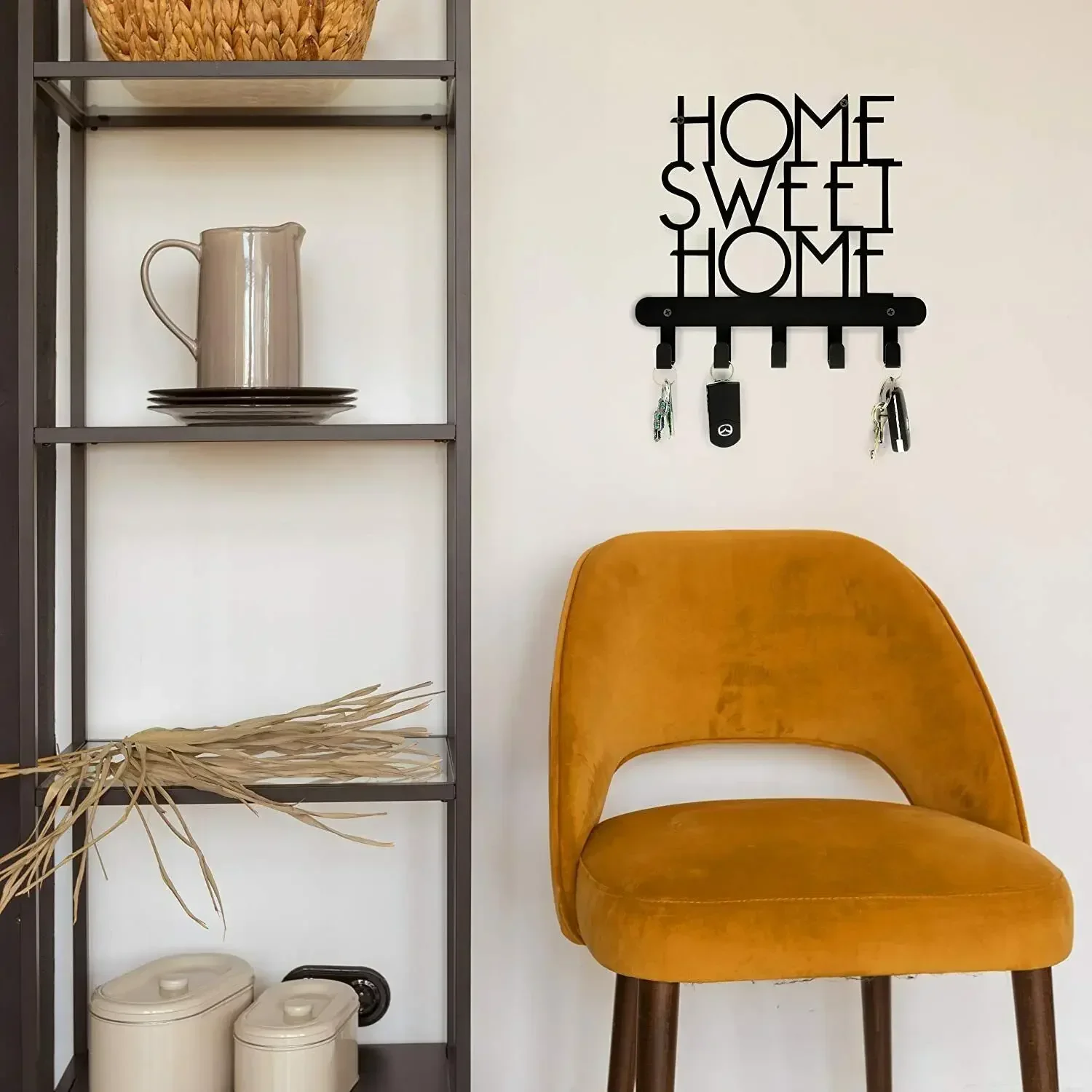 Home Sweet Sign 5 Hooks Decorative Coat  Key Organizer  Mount Towel  Mounted  Holder for Art Ratoncito pérez door