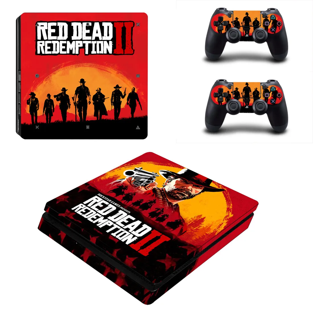 Red Dead Redemption 2 PS4 Slim Skin Sticker Decal Cover Protector For Console and Controller Skins Vinyl