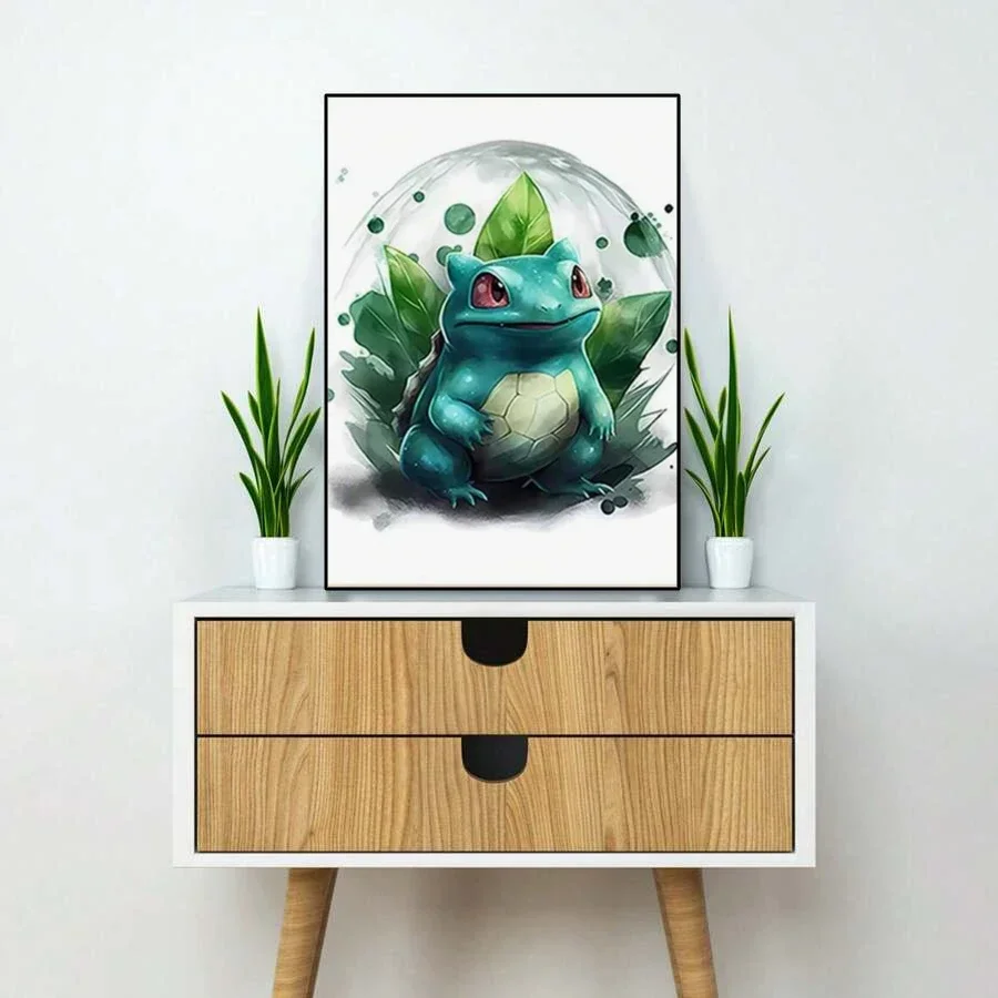 Anime Pokemon picture Canvas Painting Pikachu Squirtle Bulbasaur Poster and Cartoon Print Wall Art Picture Home Decor Kids Gi