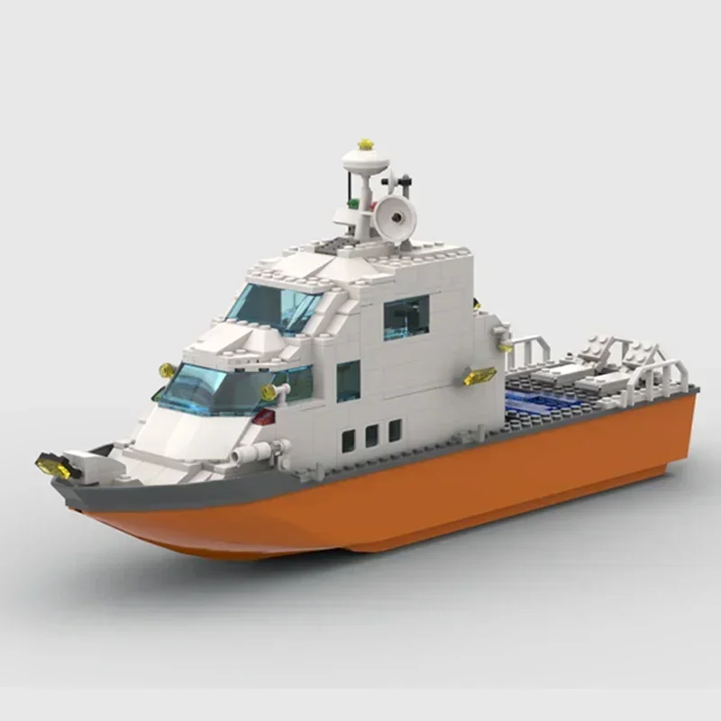 Klocki konstrukcyjne Moc Model statku Wybrzeżna duża jacht Cegły techniczne DIY Zestaw do składania Zabawki konstrukcyjne dla dzieci Prezenty świąteczne