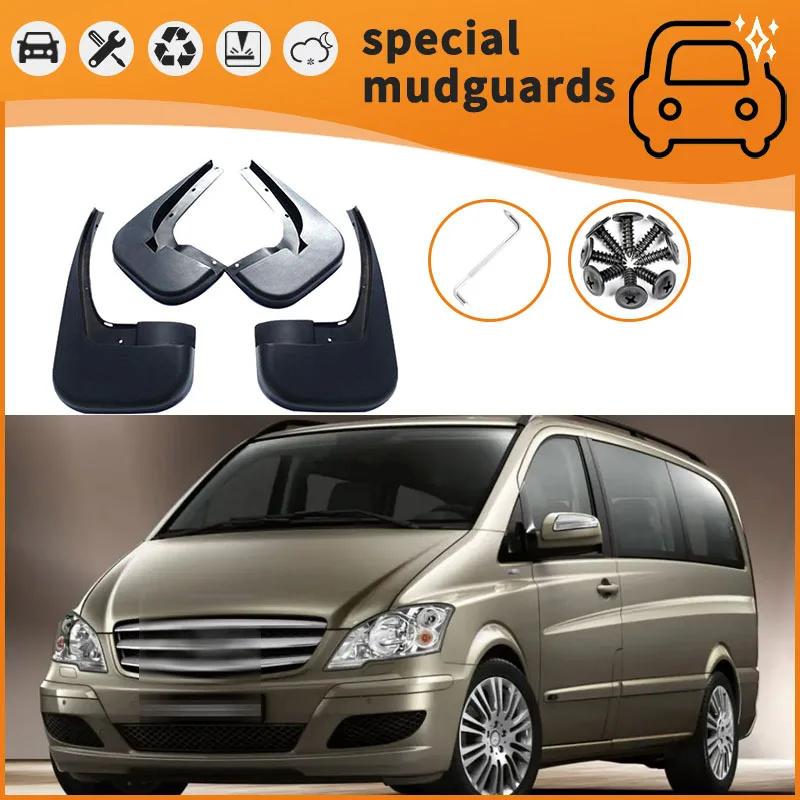 

For 12-15 models Mercedes Benz Viano Mudguards Fender Mudflaps Front Rear Flares Splash Guards Cover Car Accessorie