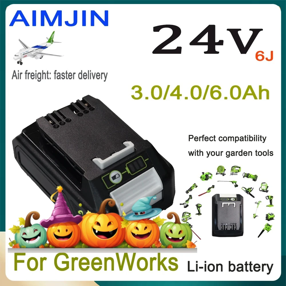

Применимо 6000 мАч GreenWorks 18650 24 В 6J Электроинструменты Литиевая батарея 3000/4000, совместимая с аккумуляторными инструментами 20352 22232