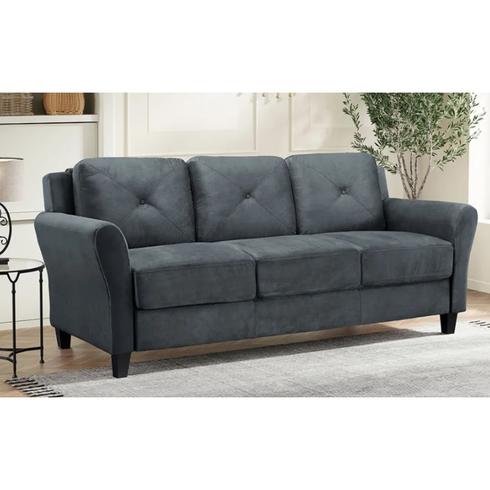 Collection Grayson Micro-Fabric Sofa, Dark Grey