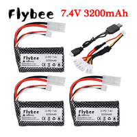 7.4V 3200Mah Li-ion battery with charger for HJ806 henglong 3818 3819 3838 3839 3869 3888 3889 3899 3908 3918 3938 RC tank parts