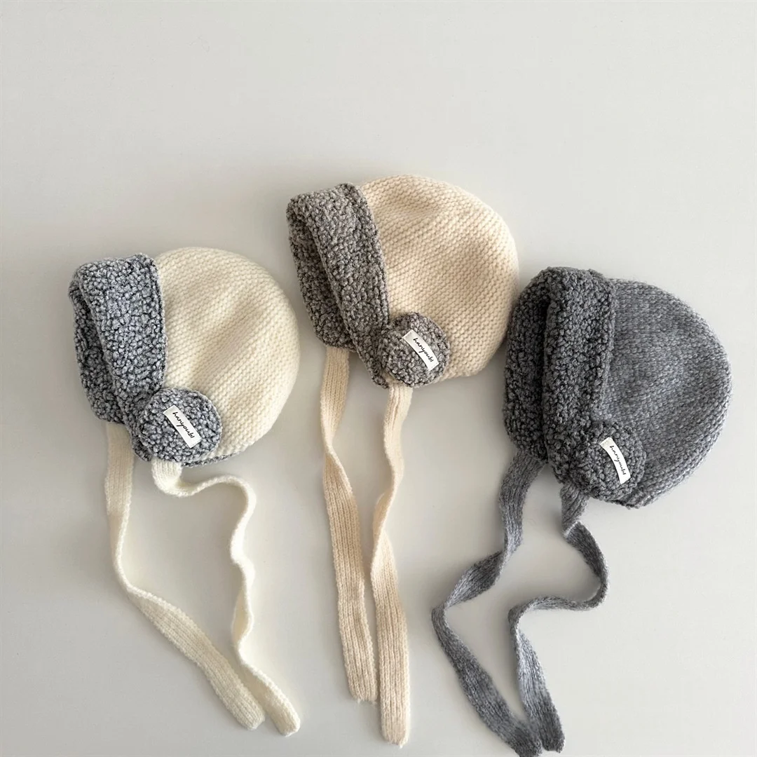 

2-6Y Kids Winter Hat Plush Ear Flap Beanie Thick Warm Knitted Cap Earphone-Style Hat Child Boys Girls Cold-Proof Headwear