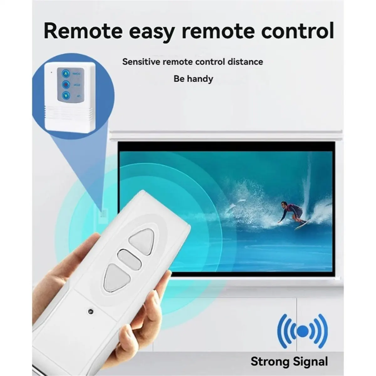 Remote Control 433MHZ Projector Screen Controller Electrical Curtain Wireless Remote Control Switch Receiver EU Plug