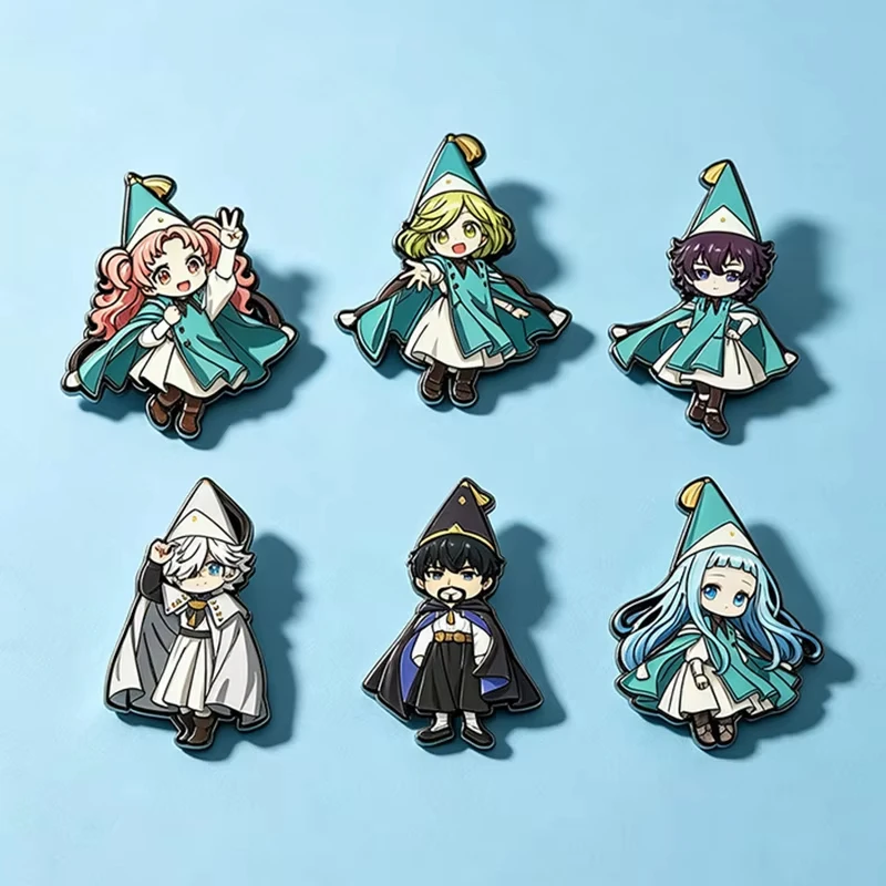 6pcs/Set Anime Witch Hat Atelier Enamel Pin Cartoon Pink Haired Badge Brooch Backpacks Bag Collar Lapel Decoration Jewelry Fans
