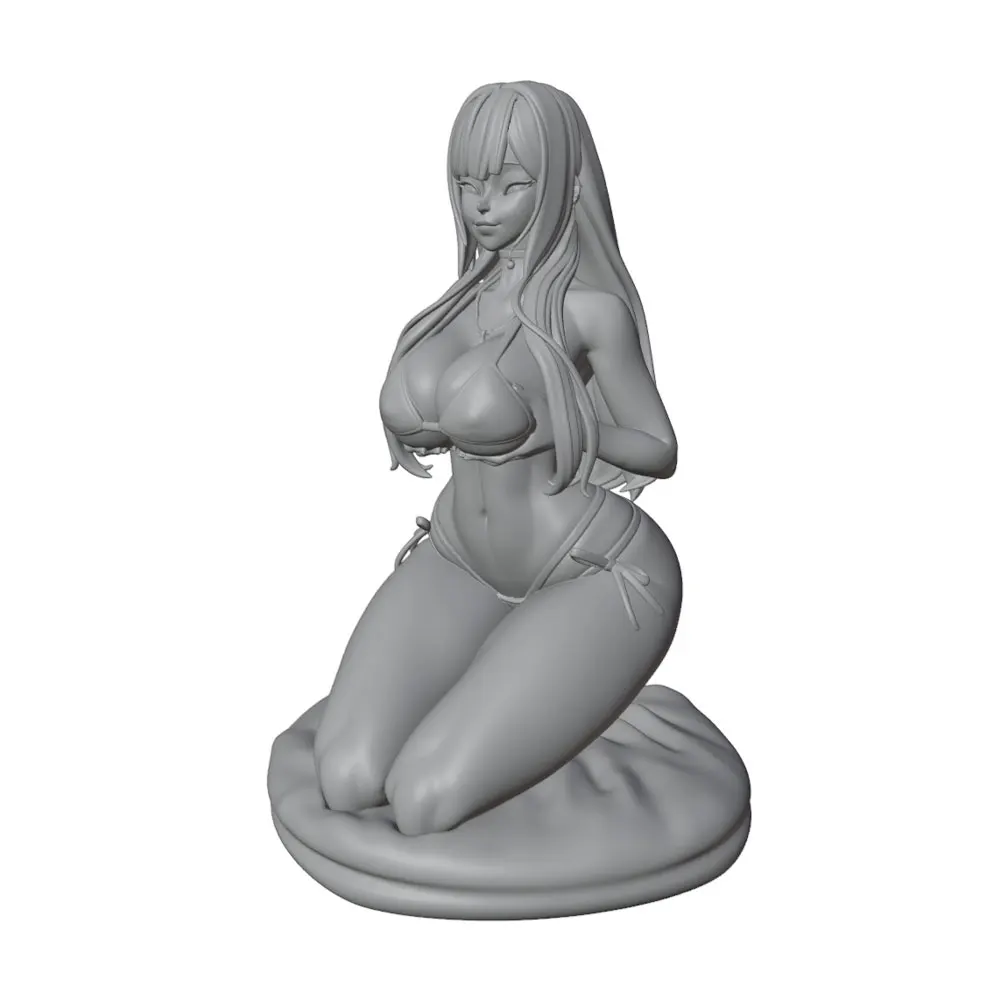 1/24/6 Beach bikini girl, sexy girl swimsuit girl resin model kit, mini 3D printed gray model statue, unpainted, not assembled