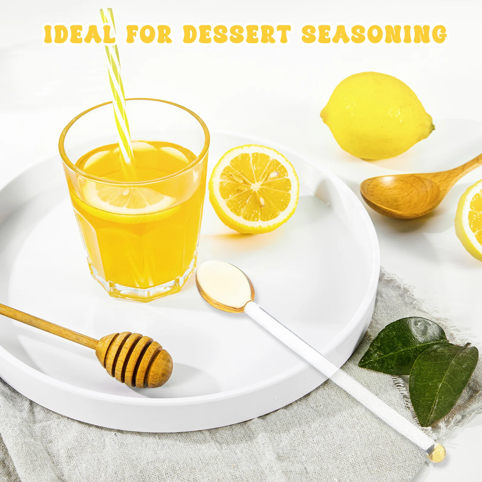 

6Pcs Glass Spoon Heat Resistant Transparent Coffee Stirrers Small Sugar Spoon for Tea Desserts Mixing Kitchen Utensils