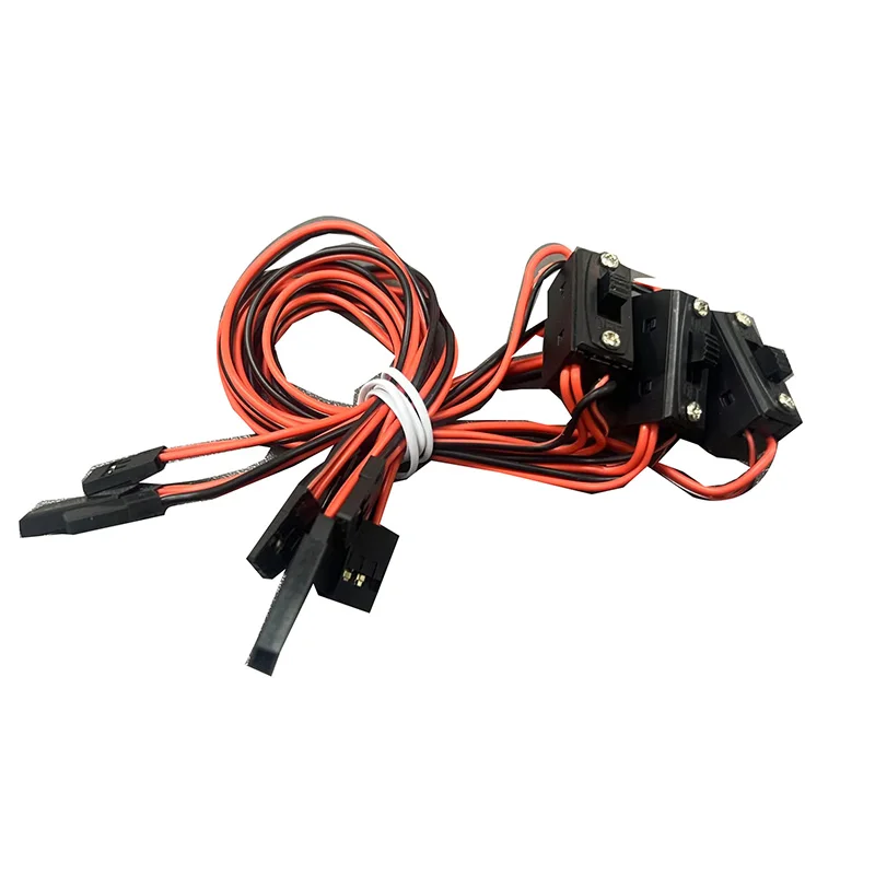 2 PACK RC Switch JR Style Connector Leads 3 Way Lead Servo Receiver Switch Harness With On/Off Switch