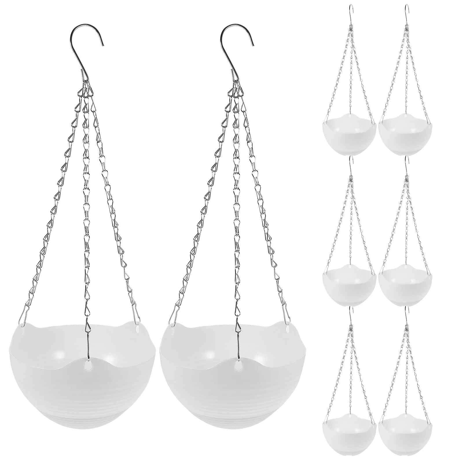 

9pcs Plastic Hanging Flower Baskets Large Capacity Wall Mount Planters For Garden Balcony Decorative Outdoor Indoor Plant Pots