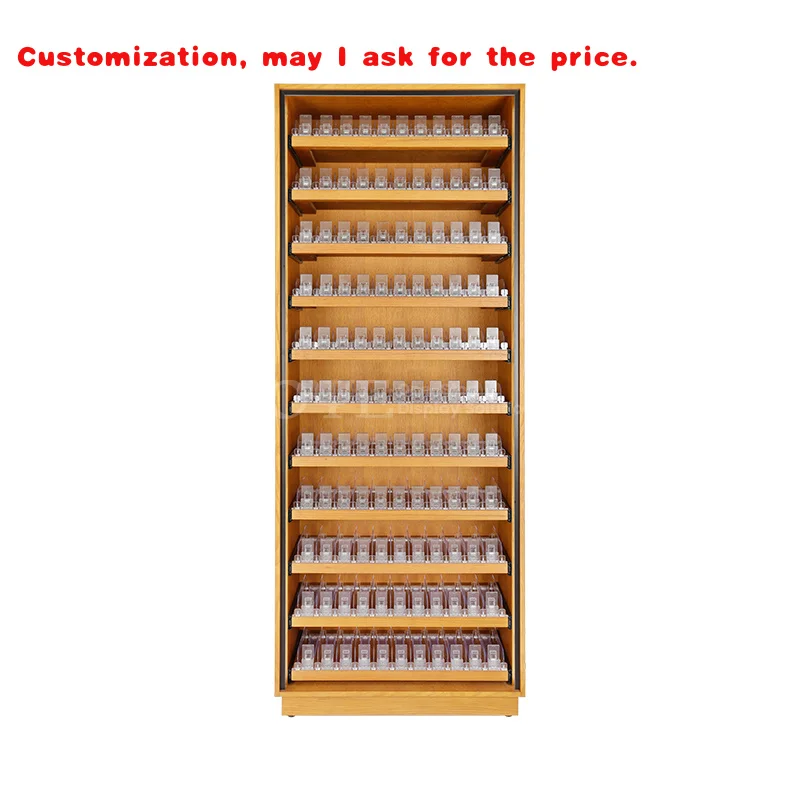 

на заказ. Многослойный шкаф для дымовой магазины, деревянные стеллажи, полки с толкателями