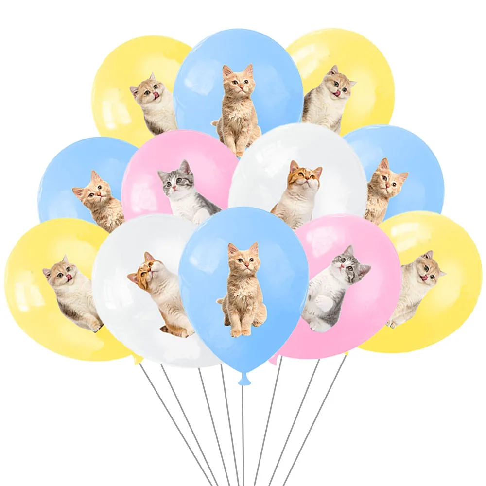 12inch Black White Cute Cat Pets Latex Balloons Birthday Party Supplies for Kids Baby Shower Party Favors Decor Balloon Sets