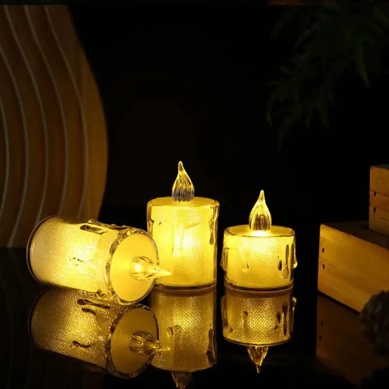 Led Candles Light Flameless Candle Plastic Pillar Flickering Candle Night Light Home Party Ramadan Wedding Xmas Decor