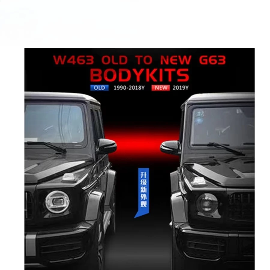 Plastic Material G Class W463 G63 G500 G350 Body Kit UPGRADE to W464 W463A G63 Old to New Car Body Kits Parts Bumper Lights Hood 3
