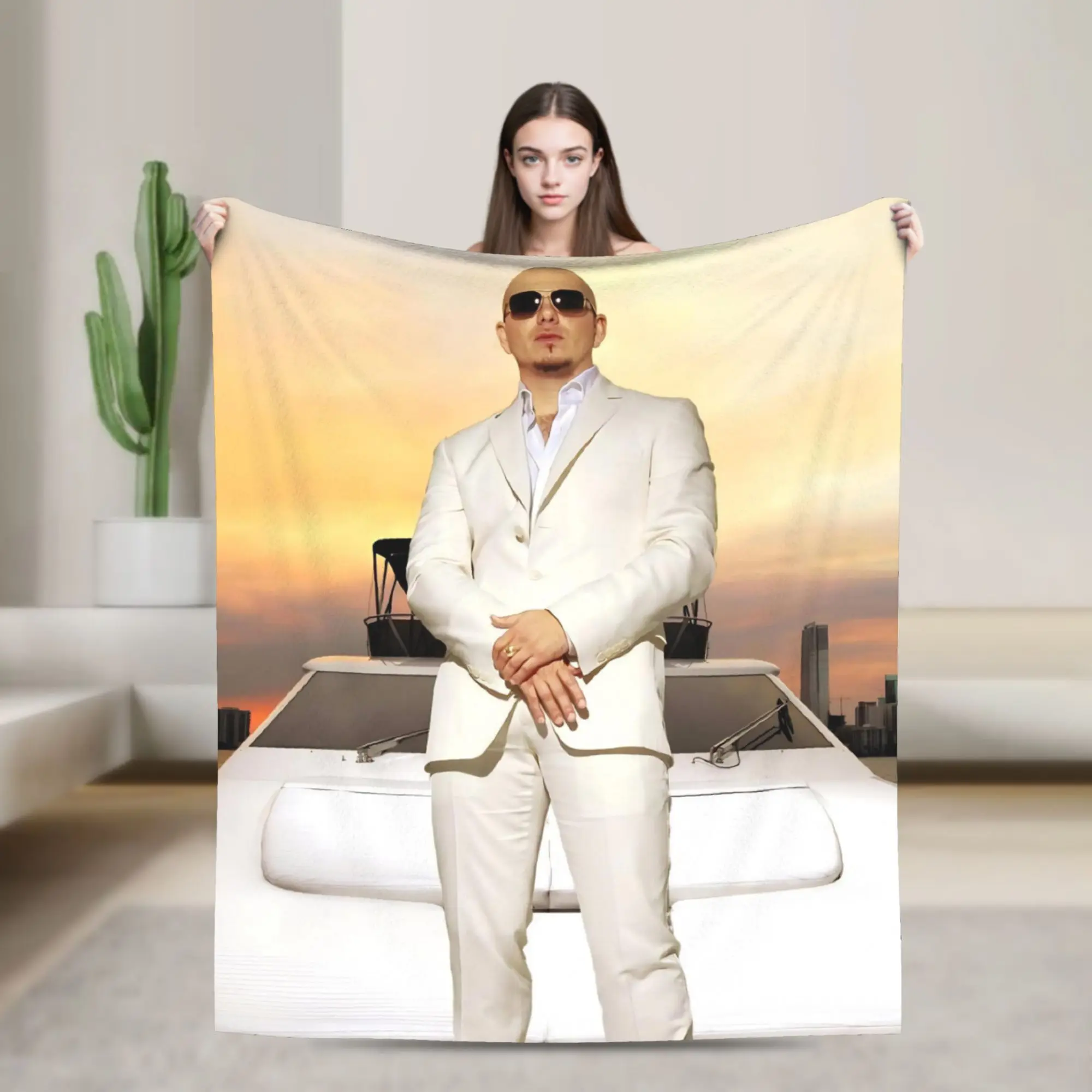 Pitbull On Tour Mr Worldwide  Accessories Blanket Ultra-Soft Coral Fleece Plush  Throw Blankets Relax Rug Piece