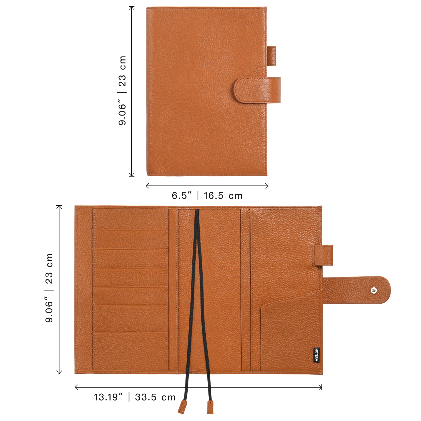 Moterm Original Series A5 Plus Cover for Hobonichi Cousin A5 Notebook Genuine Pebbled Grain Leather Planner Organizer Agenda