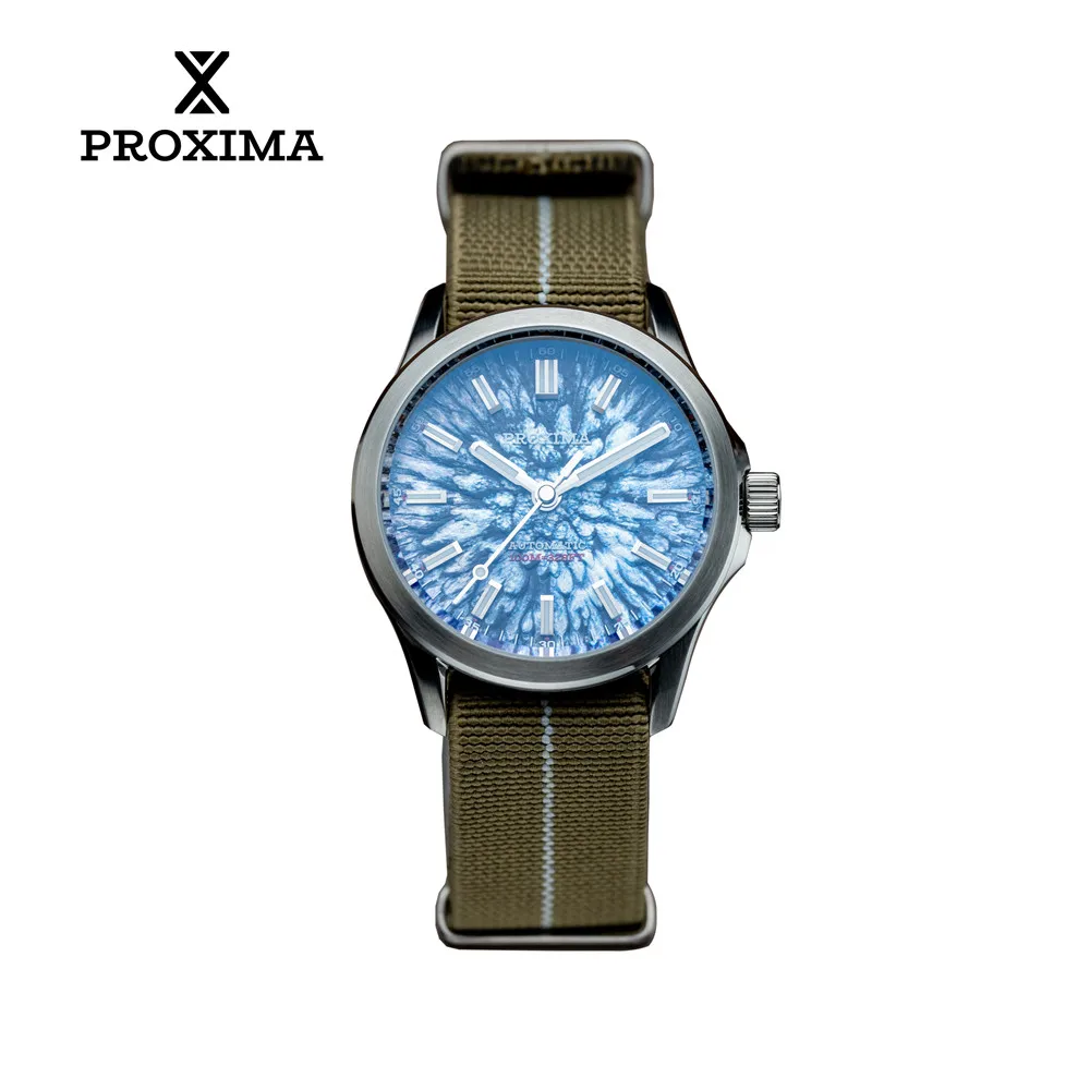 Proxima 2025 New Oil Pressure Dial Full Luminous 39mm Dive Watch Luxury Men Watch 9015 Automatic Mechanical WR 100m PX1744
