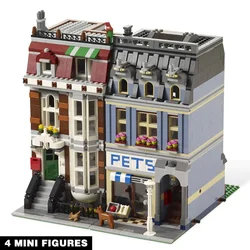 2032 PCS Pet Shop Building Blocks Bricks Model Street View Compatible 10218 Children Educational Toy Birthday Christmas Gift