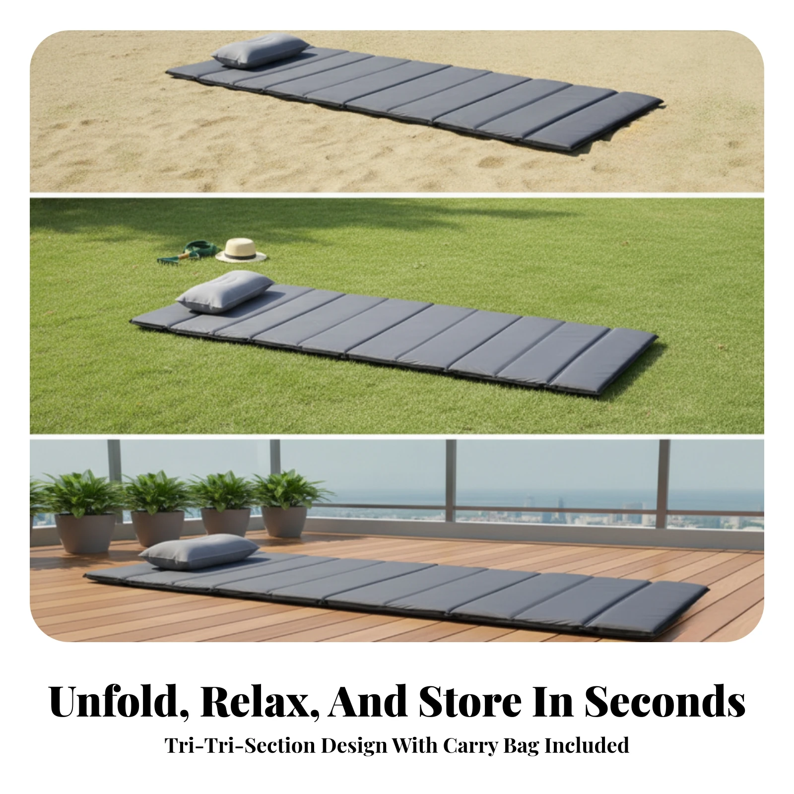 Sunbathing Mat with Sunshade Canopy Lightweight Foldable Sunbathing Mat Soft Spacious for Beach, Grass