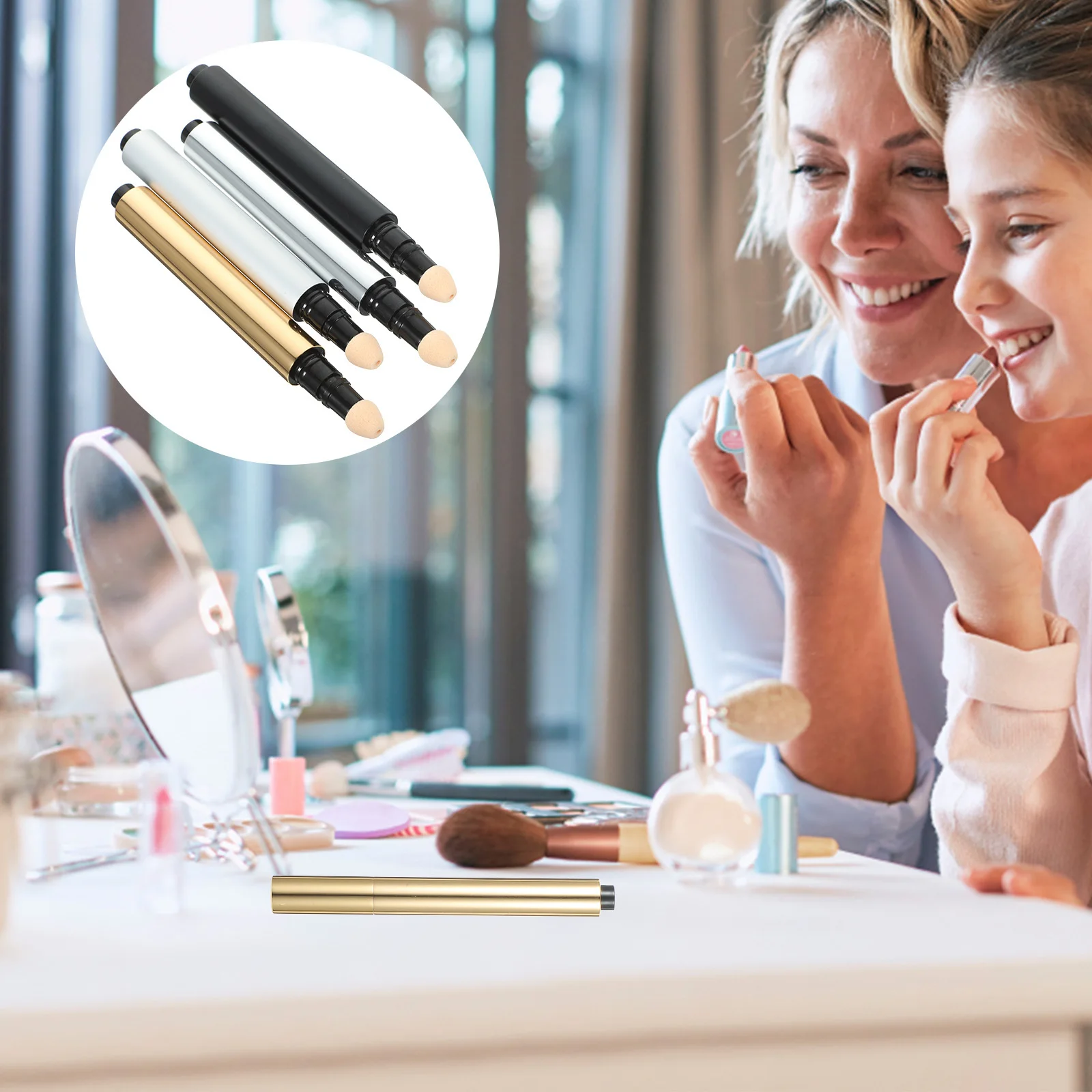 

4Pcs Concealer Pen Compact Empty Cream Tube Portable Leakproof Liquid Foundation DIY Makeup Tube Liquid Foundation Container