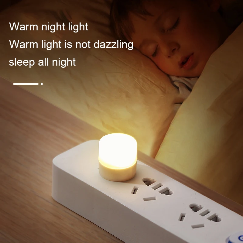 USB Lamp Plug Night Light Laptop Mobile Power Charging Mini Book Lamps Mini LED Eye Protection Square Flexible Reading Light