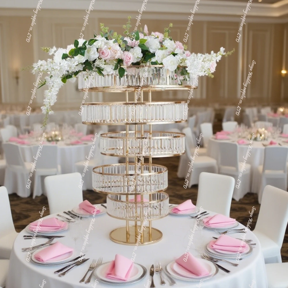 

2-4Pcs)Large New Style Wedding Table Centerpieces Decorations Tall Metal Gold Flower Stand Table Centerpiece for Wedding Party