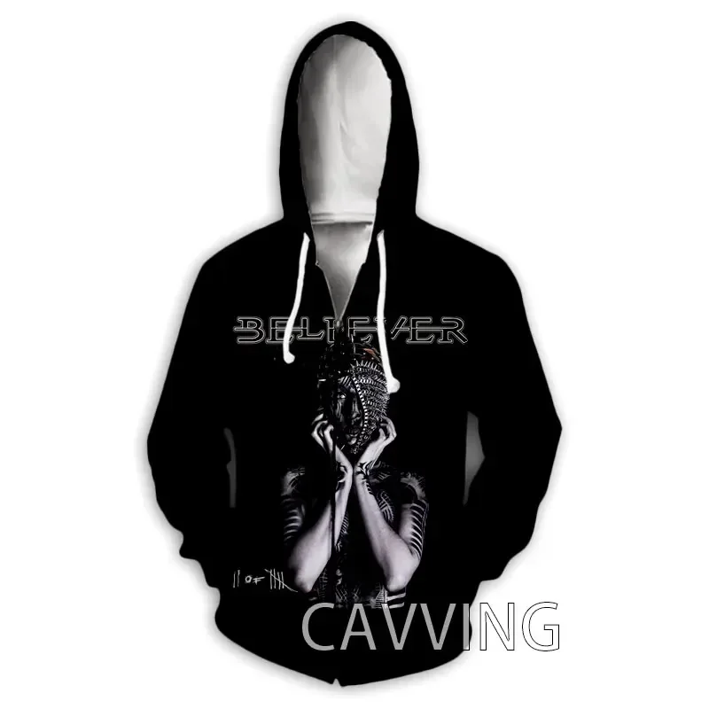 New Fashion 3D Print  Believer  Rock  Zipper Hoodies Zip Up Hooded Sweatshirts Harajuku Hoodie Hip Hop Sweatshirts