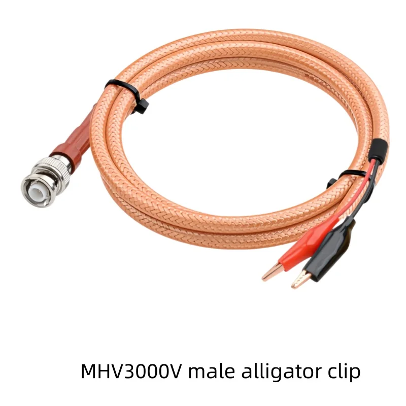 RG142 Silver-plated High Frequency Cable MHV3000/SHV5000V High Voltage Head-to-Crocodile Clamp 0-12GHz Low Loss