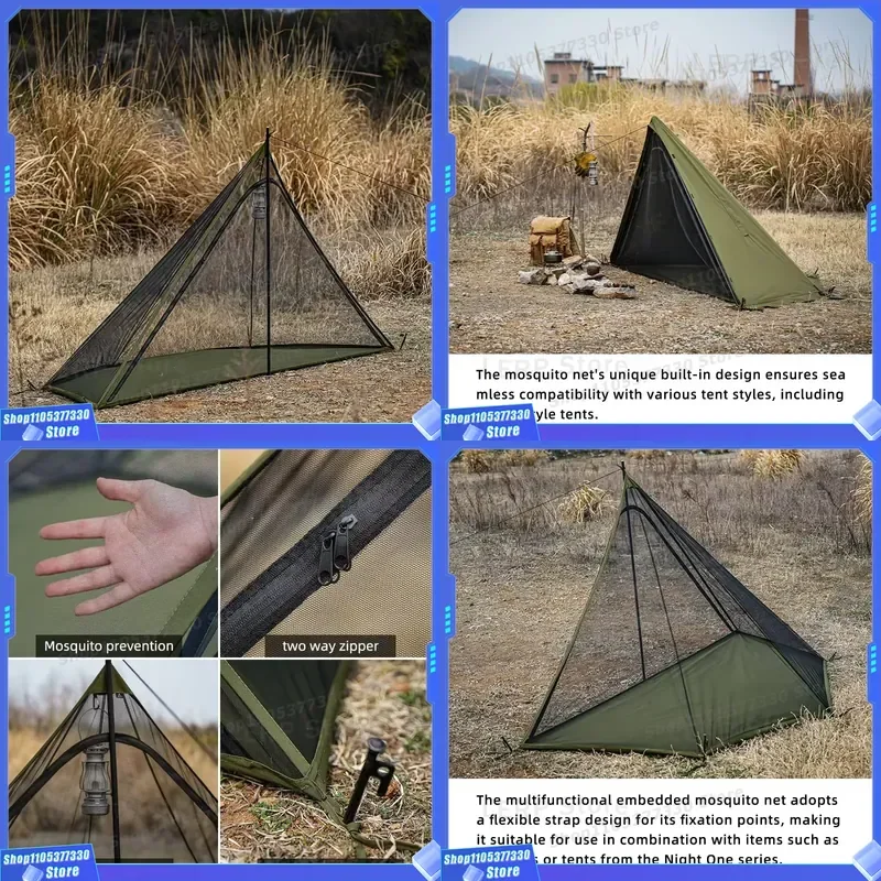 Portable Outdoor Camping Mosquito Net for Hiking Fishing Jungle Boat Travel with Band Bottom Suitable for Overnight Sleeping