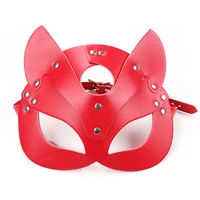 Red Leather Mask Women Sexy Cosplay Cat Mask Bondage Half Face Masks Gothic Masquerade Ball Fancy Masks BDSM Erotic Accessorie - Image 4
