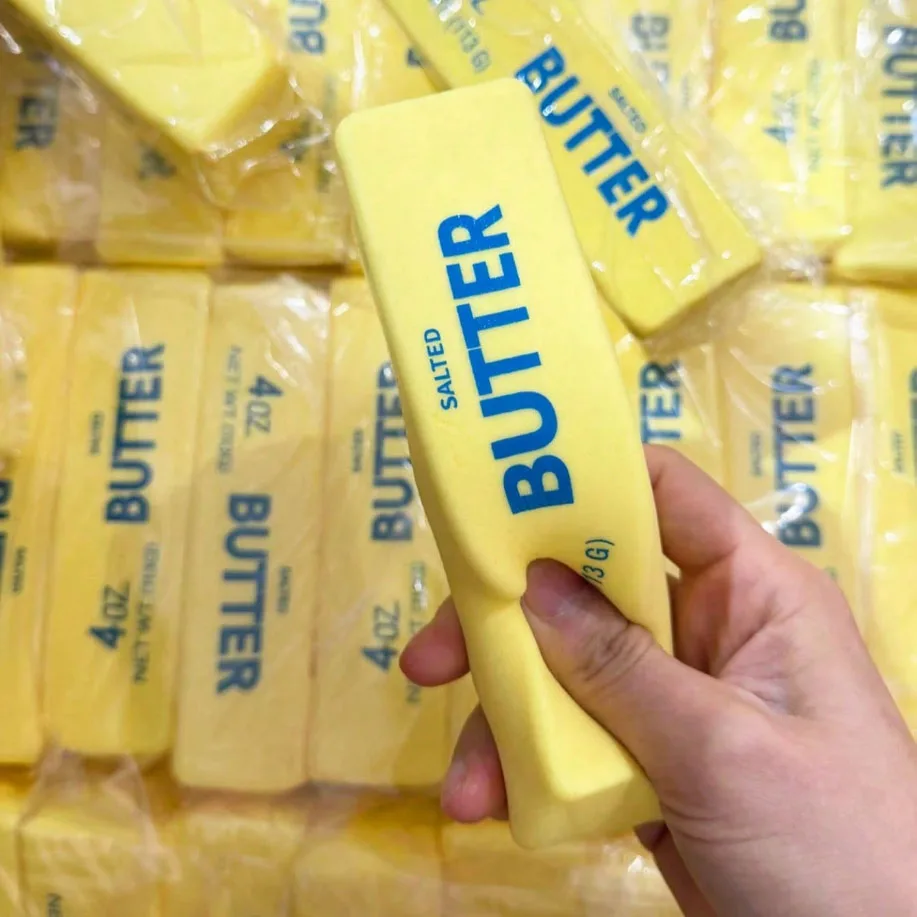 Butter Stick Squishy Fidget Toys Elastic Cheese Stick Funny Squeeze Prank Toy Stress Anxiety Relief Game