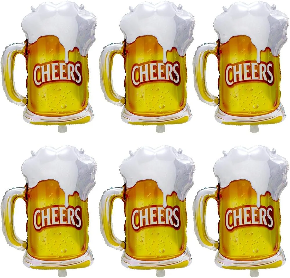 6/10 Stück Bierballons Krugballons Oktoberfest-Dekoration Cheers Whisky Globos Riesen Mini Party Hochzeit Bälle Flaschen Wein – Detail 10