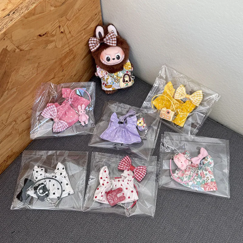 For Labubu Fourth Generation Mini Baby Clothes Labubu Pin for Love Series Doll Clothes DIY Accessories Party Games Toys Gifts