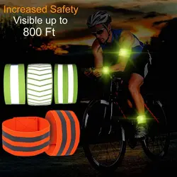 1pc Running Fishing Cycling Reflective Strips Outdoor Warning Wristband Bike Safety Armband Bicycle Bind Pants Hand Leg Strap