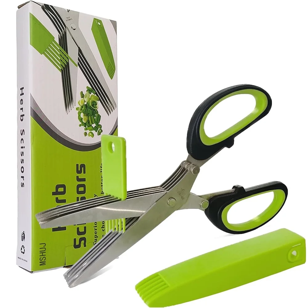 Multilayer Scissors Kitchen Scissors 5 Blades Stainless Steel Onion Cutter Seaweed Spice Herb Chives For Cutting Spices Cooking