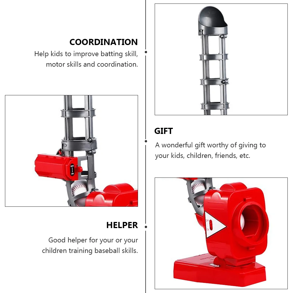 야구 연습용 볼 머신 1세트, 어린이 야구 훈련 실내외 훈련용, 어린이 운동 능력 발달 도구