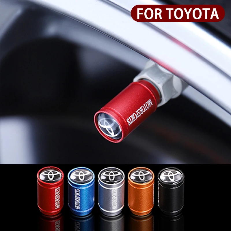 4 قطعة مات سيارة عجلة الاطارات صمام قبعات لتويوتا RAV4 كورولا كامري الحدود سوبرا C-HR هايلكس تاكوما برادو كورولا CHR اكسسوارات