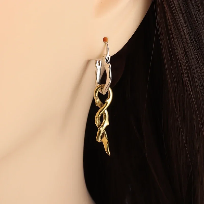 Exquisite Spiral Copper Cast Twisted Rope Earrings for Men and Women, Trendy Classic Halloween Daily Accessories Gifts