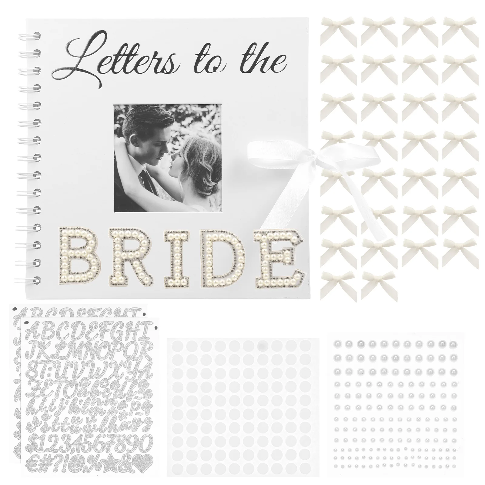 DIY Wedding Memory Book Kit Creative 8 x 8 Inch Scrapbook Album Multi-purpose Blank Guest Book for Wedding Keepsake and Party