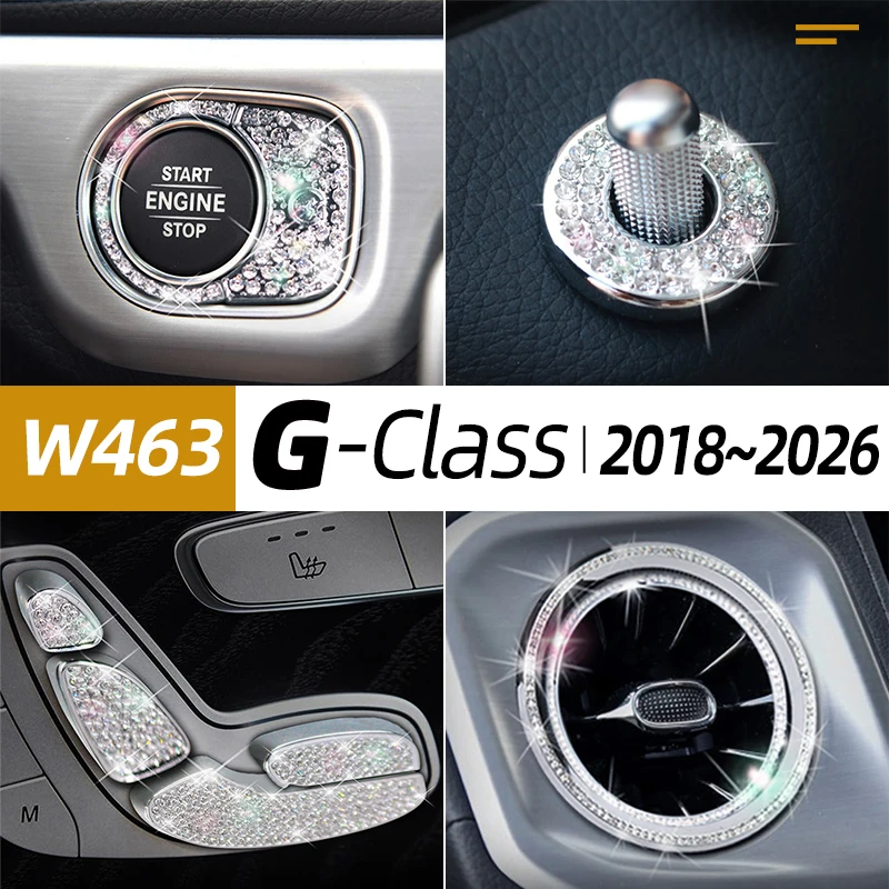 

Crystal Diamond Interior Bling Accessories For Mercedes Benz G Class W463 G500 2018-2026 Offroad SUV Decor