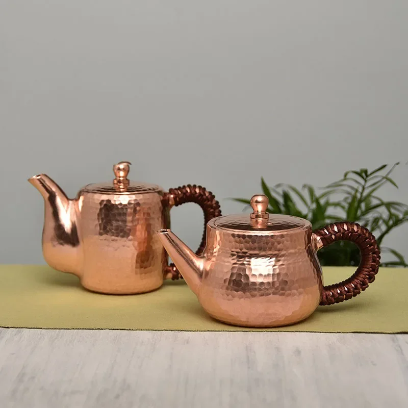 Portable Teapot Tea Set Japanese Small Kettle Copper Coffee Pots Tea Kettle Vintage Handmade Infuser Teapot Metal Teapots Gift