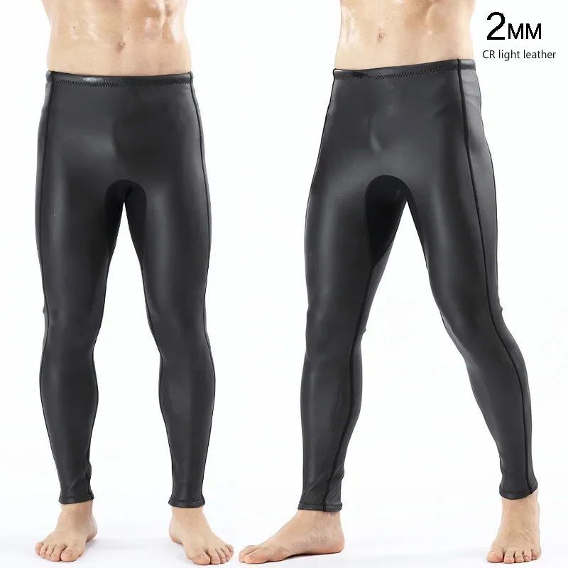 

2mm Mens Triathlon Wetsuit Pant with Smooth Skin CR Neoprene - Extra Elastic for Diving, Kayaking, and Rash Guard