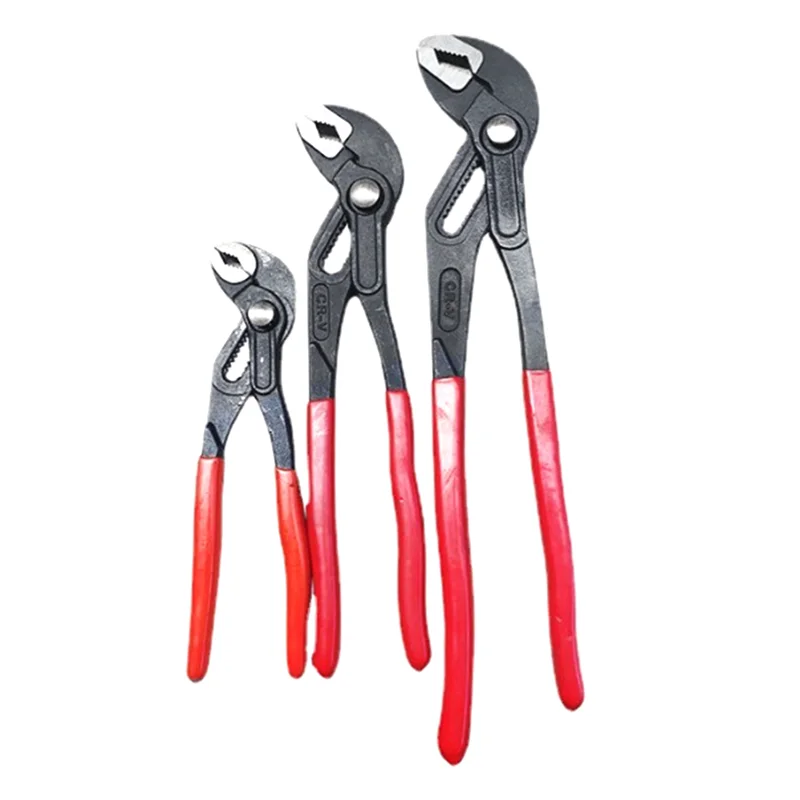 3-Piece Groove Joint Pliers Set- 7-Inch, 10-Inch, 12-Inch Adjustable Water Pump Pliers, V-Jaw Tongue and Groove Pliers